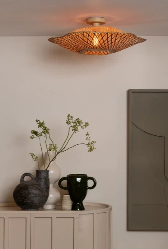 Good&Mojo Bamboe LED Plafondlamp Madura | 1X E27 Max 60W | Warm Earth Tones