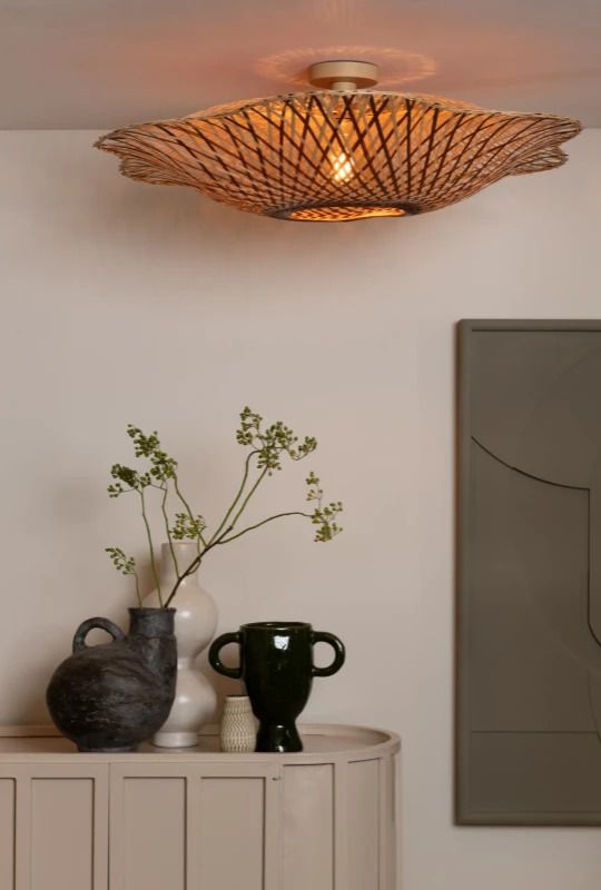 Good&Mojo Bamboe LED Plafondlamp Madura | 1X E27 Max 60W | Warm Earth Tones
