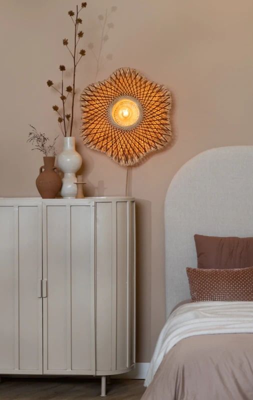 Good&Mojo Bamboe LED Wandlamp Madura | 1X E27 Max 60W | Warm Earth Tones