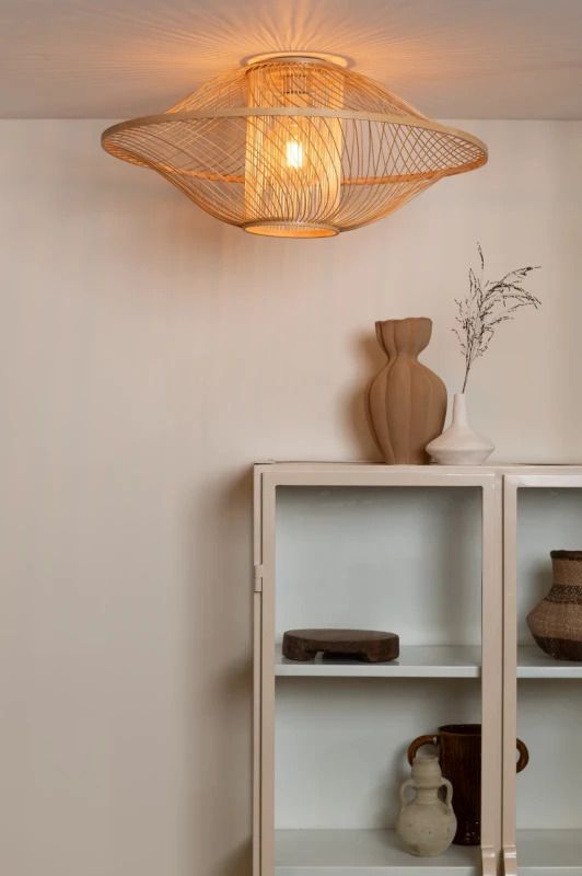 Good&Mojo Bamboe LED Plafondlamp Maui | 1X E27 Max 60W | Pure Natural