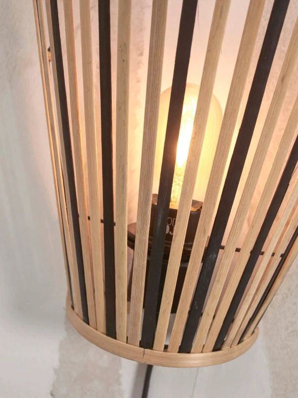 Good&Mojo Bamboe LED Wandlamp Merapi | 1X E27 Max 60W | Natural/Black