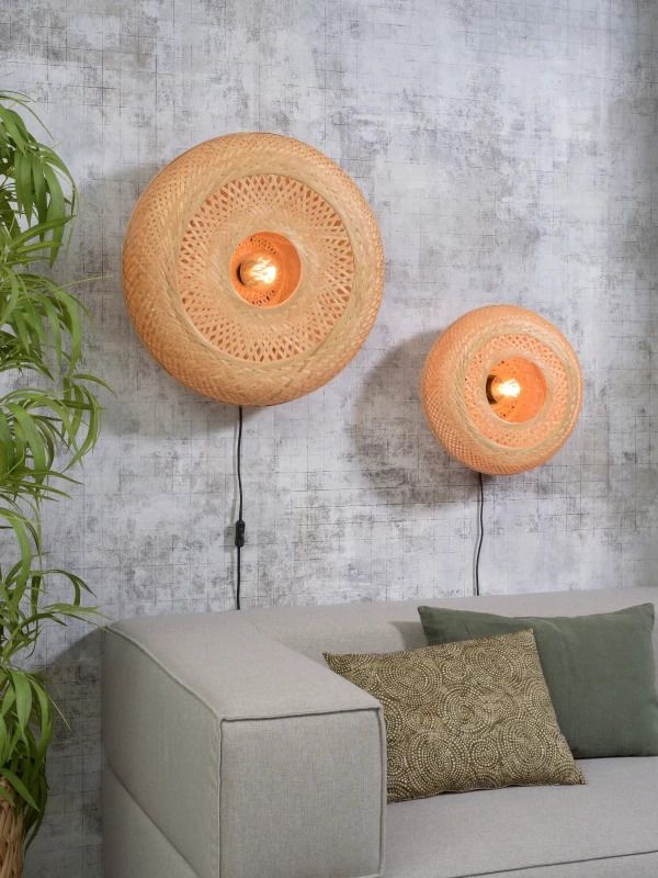 Good&Mojo Bamboe LED Wandlamp Palawan | 1X E27 Max 60W | Natural/Black