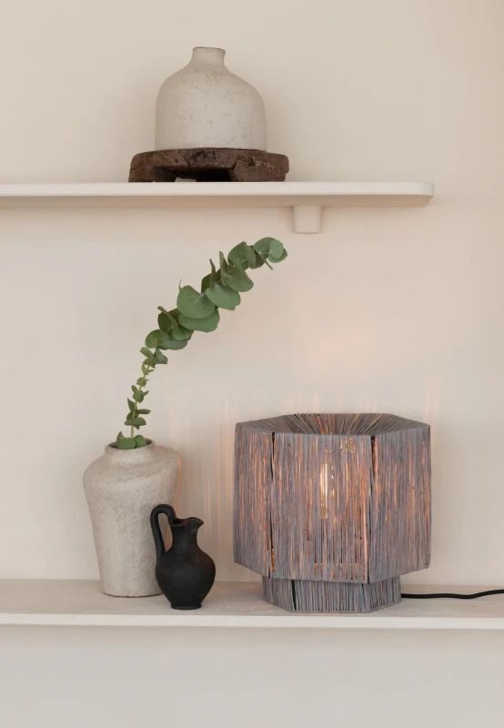 Good&Mojo LED Tafellamp Panama | 1X E27 Max 60W | Soft Stone Grey