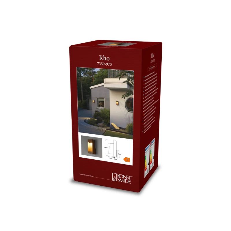Konstsmide Buiten Wandlamp Rho | Max. 1x 100W E27 | Zwart Aluminium | IP43 | Verstelbare Stralingshoek