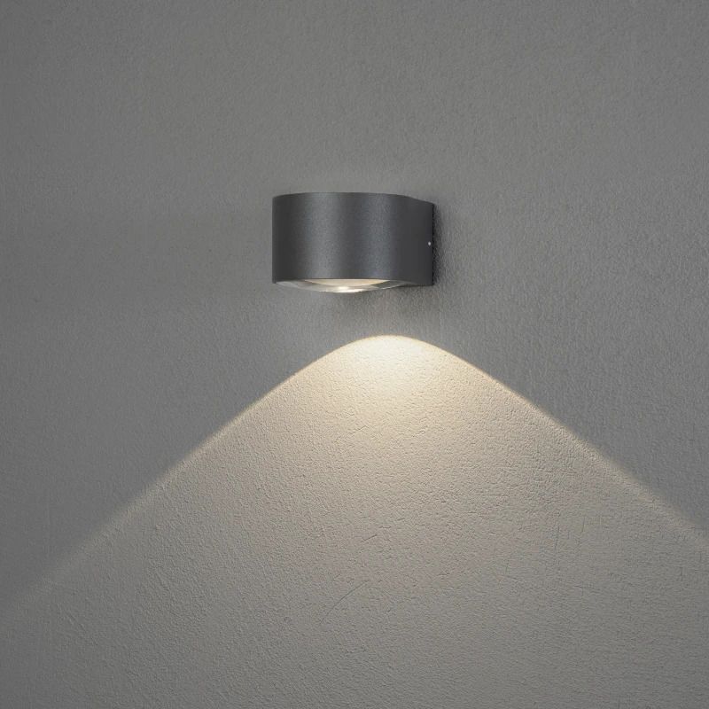 Konstsmide Buiten Wandlamp Gela | Max. 1x 60W E27 | Zwart Aluminium | IP43 | Dimbaar