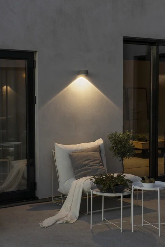 Konstsmide Buiten Wandlamp Gela | Max. 1x 60W E27 | Zwart Aluminium | IP43 | Dimbaar