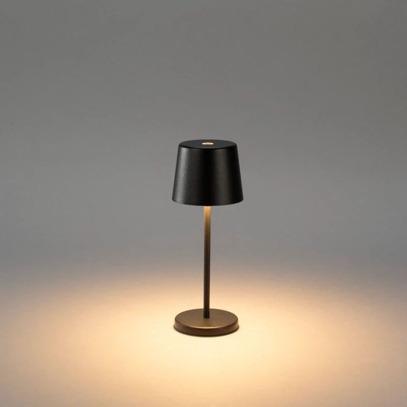 Konstsmide Tuin Tafellamp Vence Mini | 1.6W LED | Zwart Aluminium | 2700K | IP54 | Dimbaar | Oplaadbaar