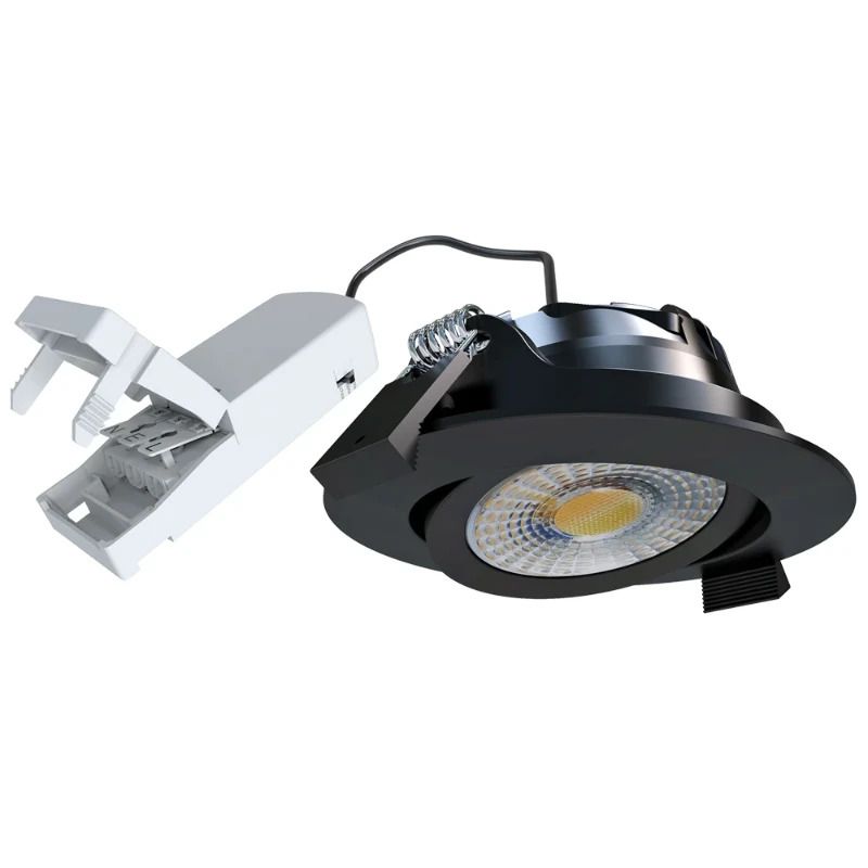 ELP LED Inbouwspot Ø68mm | 6W 2700K/4000K 600Lm | 927/940 60° IP44 | Triac Dimbaar | Zwart 3CCT