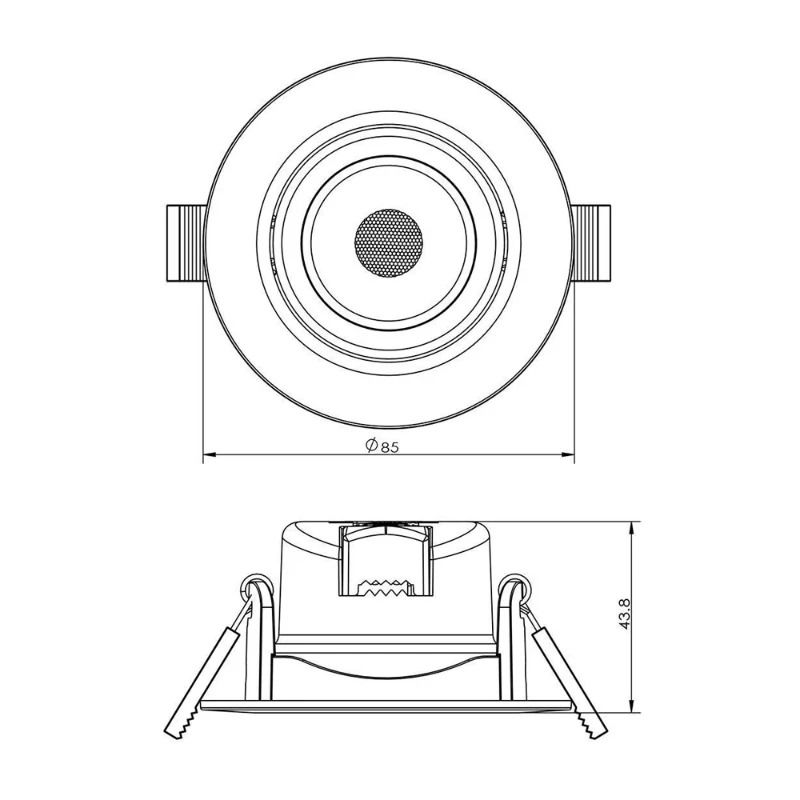 ELP LED Inbouwspot Ø68mm | 6W 2700K 550Lm | 927 40° IP20 | Triac Dimbaar | Wit 3CCT