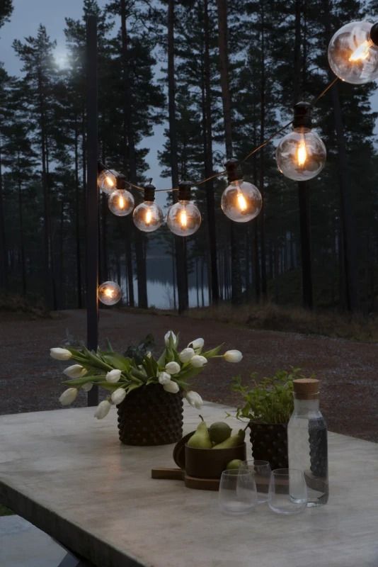 Konstsmide LED Lichtsnoer Startset | 10 Lichtpunten | 10m | Extra Warmwit | 24V | IP44