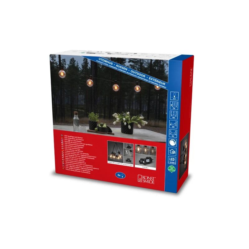 Konstsmide LED Lichtsnoer Feestverlichting | 5 Lichtpunten Extra Warmwit | 4m | 24V