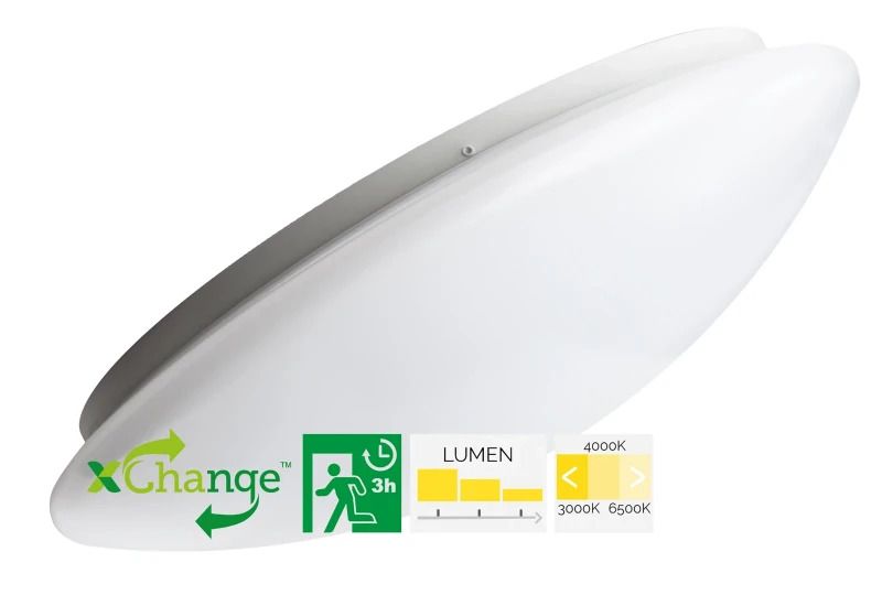 Megaman LED Opbouwarmatuur Ø330mm | Max 20W 3000K/6500K 1150Lm/2400lm 830/865 |  Nood | MM12479