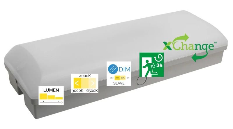 Megaman LED Opbouwarmatuur | 7W 3000K/6500K 300Lm/900lm 830/865 |  Nood | MM12544