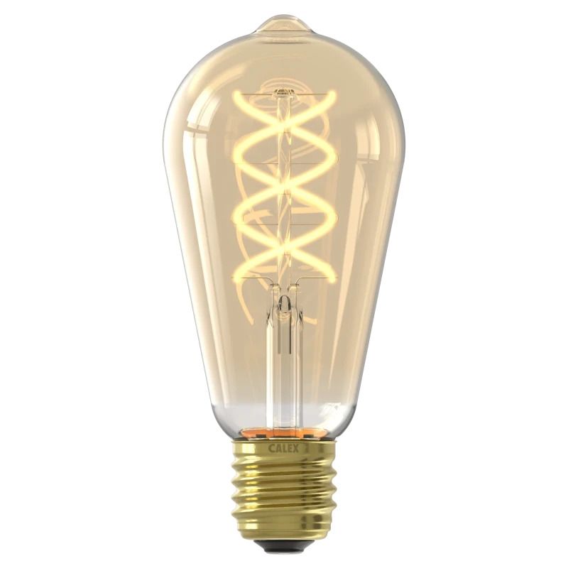 Calex E27 LED Edison Lamp Goud | 3.5W 230Lm 2200K | 220-240V ST64 | Met Daglicht Sensor