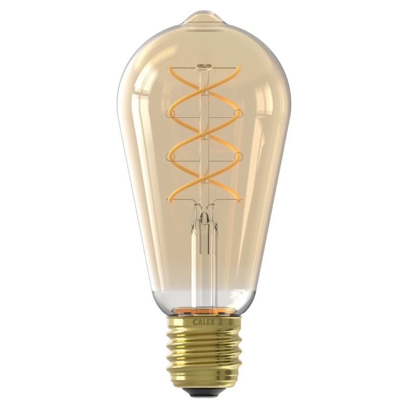 Calex E27 LED Edison Lamp Goud | 3.5W 230Lm 2200K | 220-240V ST64 | Met Daglicht Sensor