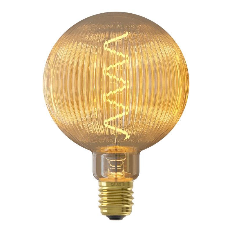 Calex E27 LED Globelamp Pulse M Nantes Goud | 4W 190Lm 1800K | 220-240V 918 G125 | Dimbaar