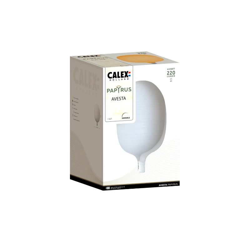 Calex E27 LED Lamp Papyrus Avesta Wit | 4W 220Lm 1800K | 220-240V 918 | Dimbaar