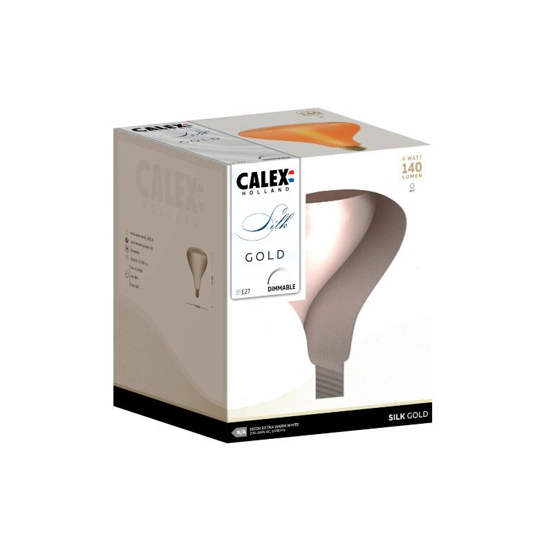 Calex E27 LED Lamp Silk Goud | 4W 140Lm 1800K | 220-240V 918 R140 | Dimbaar