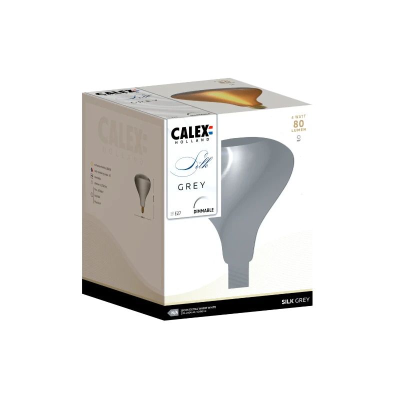 Calex E27 LED Lamp Silk Grijs | 4W 80Lm 1800K | 220-240V 918 R140 | Dimbaar