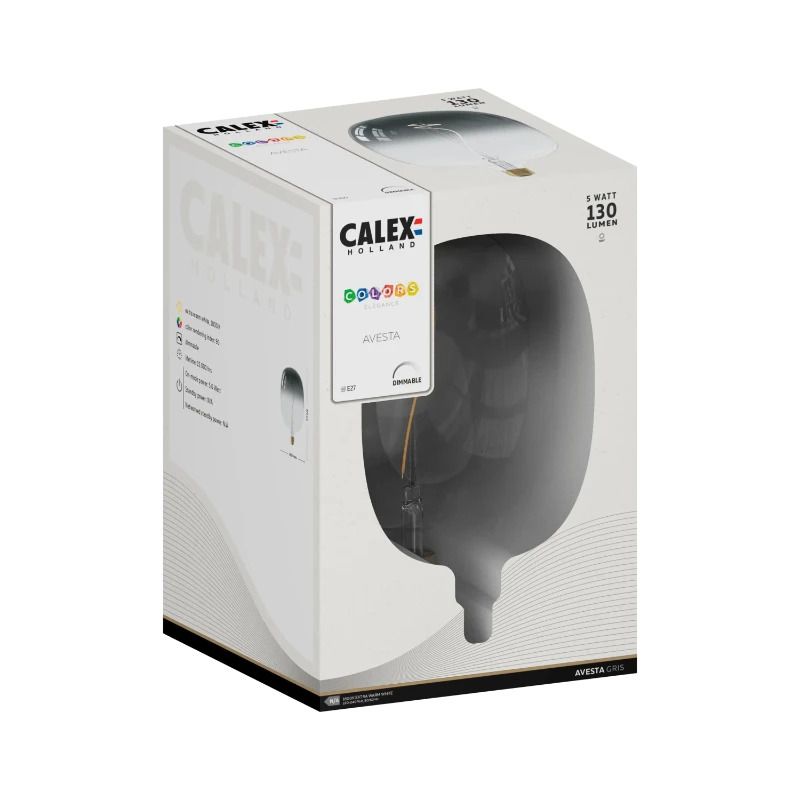 Calex E27 LED Lamp Avesta Gris Gradiënt | 5W 130Lm 1800K | 220-240V 918 | Dimbaar