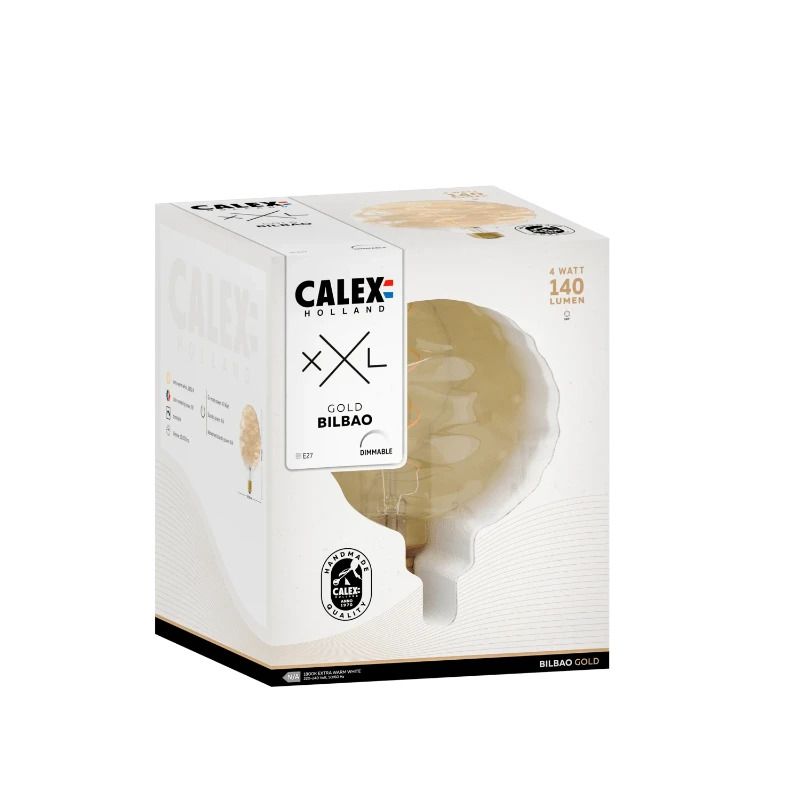 Calex E27 LED Lamp Bilbao Goud | 4W 140Lm 1800K | 220-240V 918 | Dimbaar</p>