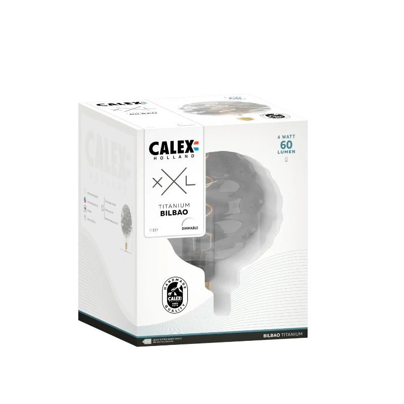 Calex E27 LED Lamp Bilbao Titanium | 4W 60Lm 1800K | 220-240V 918 | Dimbaar
