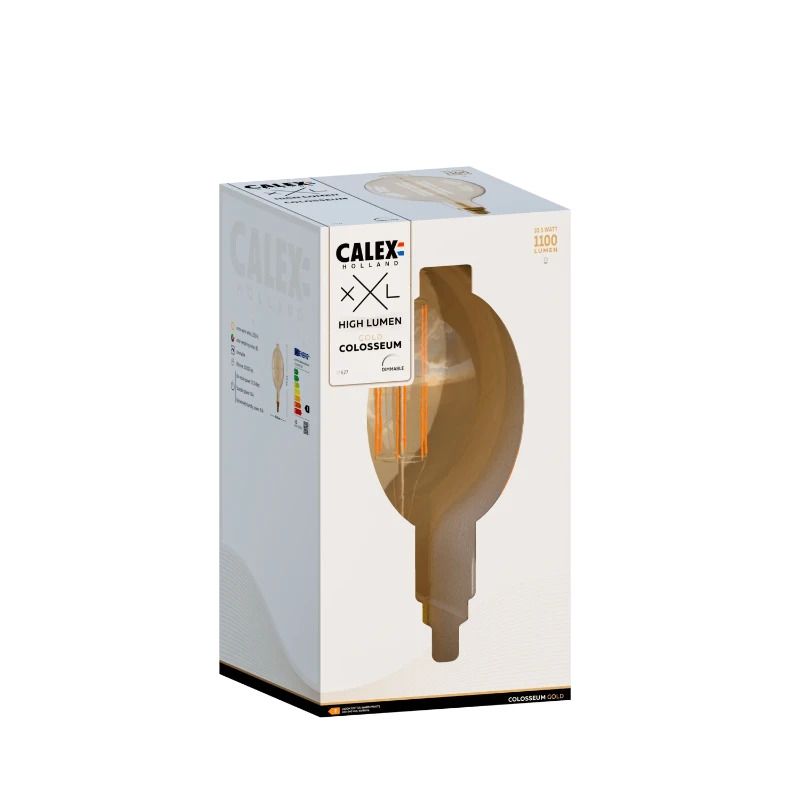 Calex E27 LED Lamp Colosseum Goud | 10.5W 1100Lm 2100K | 220-240V 821 | Dimbaar