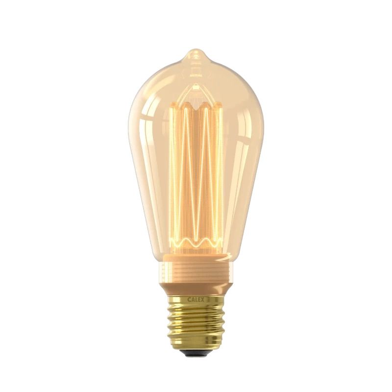 Calex E27 LED Edison Lamp Goud | 3.5W 120Lm 1800K | 220-240V ST64 | Dimbaar