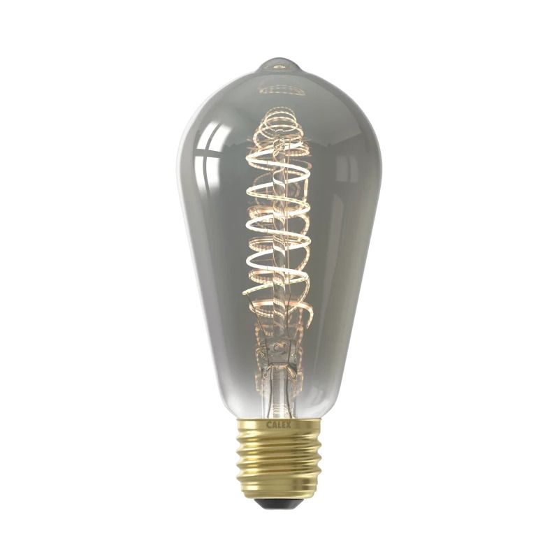 Calex E27 LED Edison Lamp Rustiek Titanium | 4W 136Lm 1800K | 220-240V 818 ST64 | Dimbaar