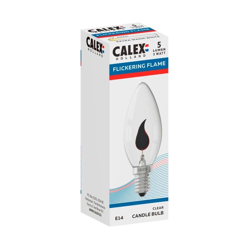 Calex E14 LED Kaarslamp | 3W | 220-240V | Met Flicker Flame Effect