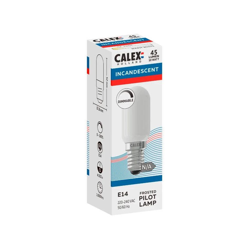 Calex E14 LED Buislamp Mat | 10W 45Lm 2700K | 220-240V 927 | Dimbaar