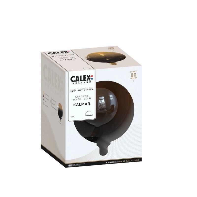 Calex E27 LED Lamp Inception Kalmar Gradient Zwart | 3.5W 80Lm 1800K | 220-240V 818 | Dimbaar