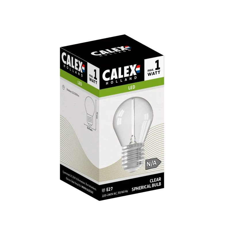 Calex E27 LED Kogellamp | 1W 55Lm 1800K | 220-240V 818
