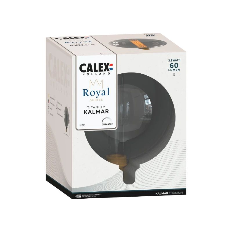 Calex E27 LED Lamp Royal Kalmar Titanium | 3.5W 60Lm 2000K | 220-240V 820 | Dimbaar