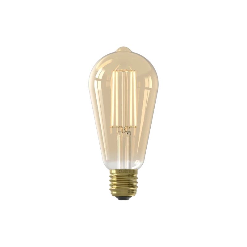Calex E27 LED Edison Lamp Goud | 4.5W 470Lm 2100K | 220-240V 821 ST64 | Met Daglicht Sensor