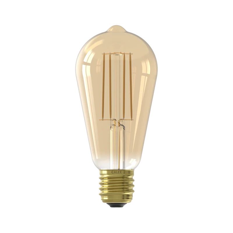 Calex E27 LED Edison Lamp Goud | 4.5W 470Lm 2100K | 220-240V 821 ST64 | Met Daglicht Sensor