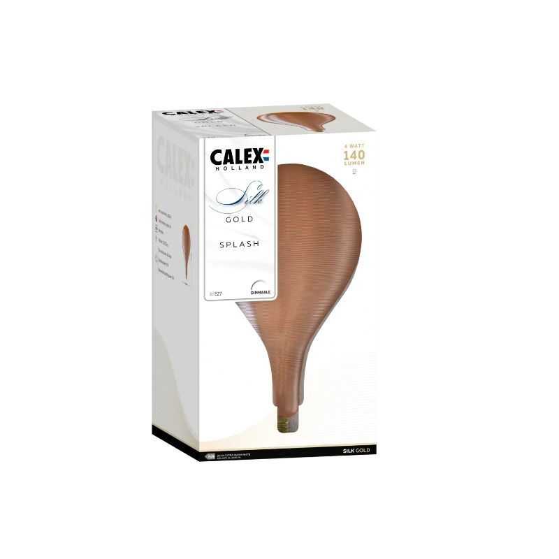 Calex E27 LED Lamp Silk Splash Goud | 4W 140Lm 1800K | 220-240V 918 | Dimbaar