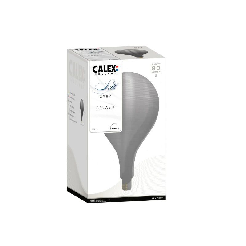 Calex E27 LED Lamp Silk Splash Grijs | 4W 80Lm 1800K | 220-240V 918 | Dimbaar