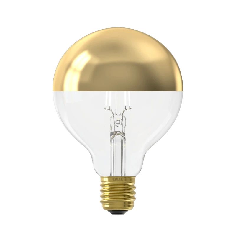 Calex E27 LED Globelamp Top Mirror Goud | 4W 200Lm 1800K | 220-240V 918 G95 | Dimbaar