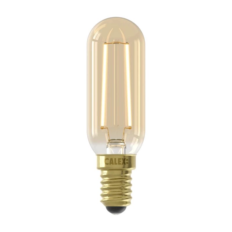 Calex E14 LED Buislamp Goud | 3.5W 250Lm 2100K | 220-240V 821 T25 | Dimbaar