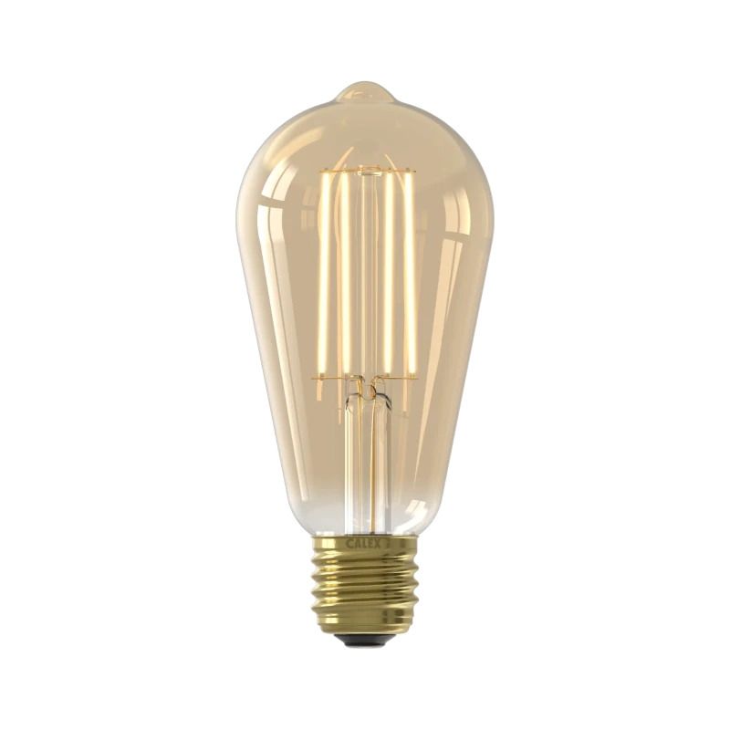 Calex E27 LED Edison Lamp Rustiek Goud | 4.5W 470Lm 2100K | 220-240V 821 ST64 | Dimbaar