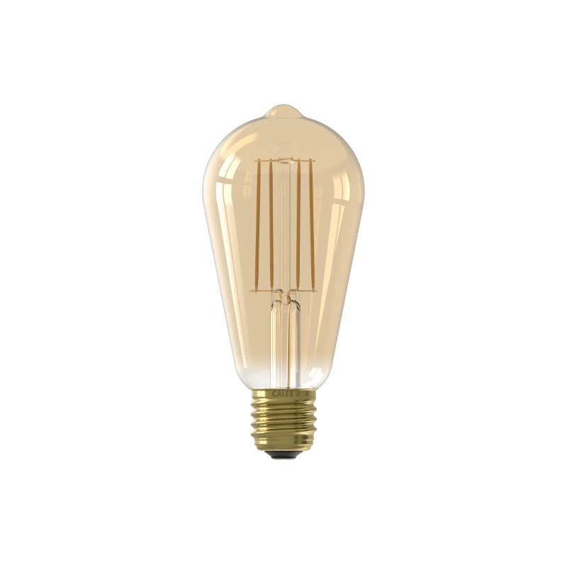 Calex E27 LED Edison Lamp Rustiek Goud | 4.5W 470Lm 2100K | 220-240V 821 ST64 | Dimbaar