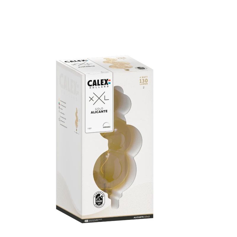 Calex E27 LED Lamp Alicante Goud | 4W 130Lm 1800K | 220-240V 918 | Dimbaar