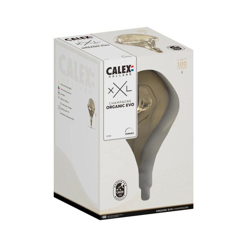 Calex E27 LED Lamp XXL Organic Evo Champagne | 6W 100Lm 1800K | 220-240V 918 | Dimbaar