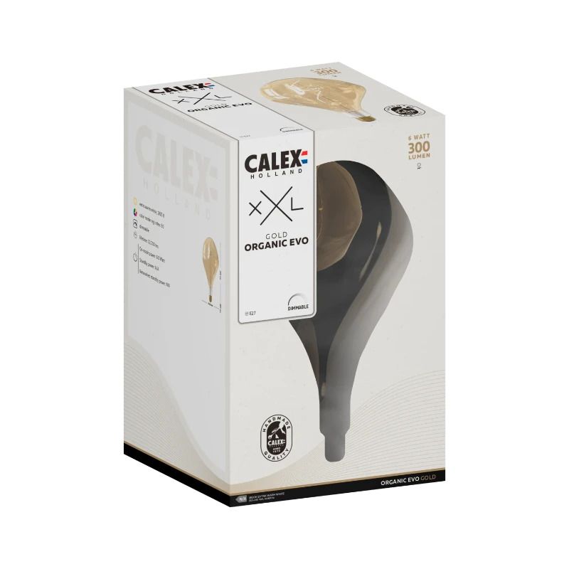 Calex E27 LED Lamp Organic Evo Goud | 6W 300Lm 1800K | 220-240V 918 | Dimbaar