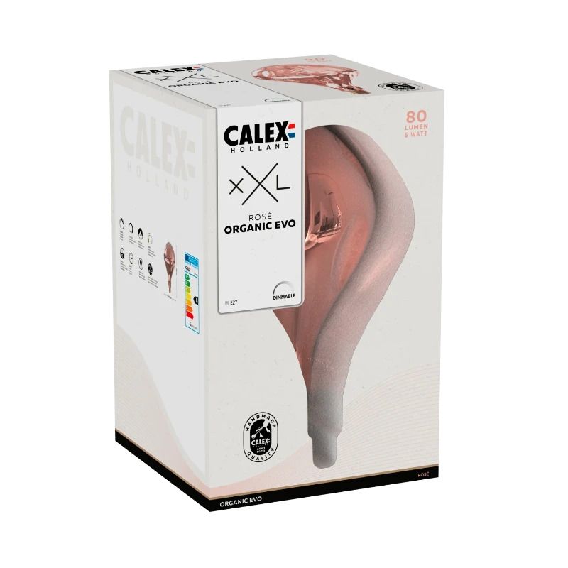 Calex E27 LED Lamp XXL Organic Evo Rose | 6W 80Lm 1800K | 220-240V 918 | Dimbaar