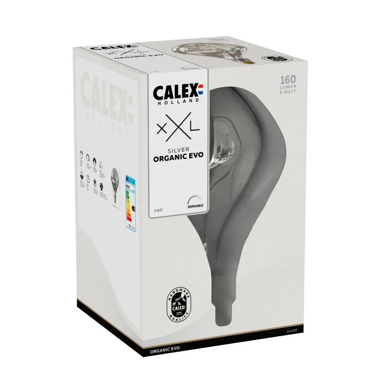 Calex E27 LED Lamp Organic Evo Zilver | 6W 160Lm 1800K | 220-240V 918 | Dimbaar
