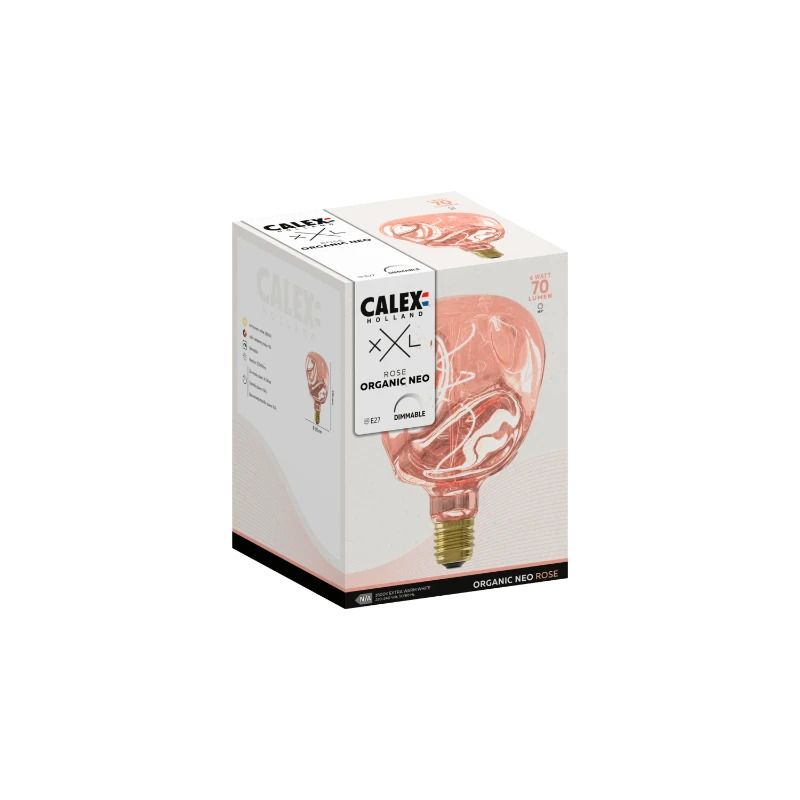 Calex E27 LED Globelamp Organic Neo Rose | 4W 70Lm 1800K | 220-240V 918 G120 | Dimbaar