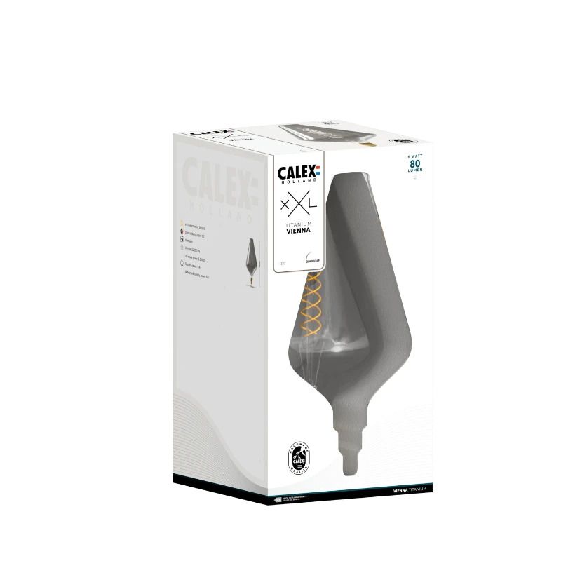 Calex E27 LED Lamp Vienna Titanium | 6W 80Lm 1800K | 220-240V 818 | Dimbaar