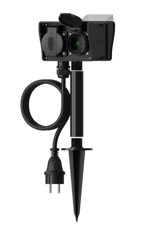 Calex Grondpen Tuin Contactdoos | 2-voudig IP44 | Met Timer
